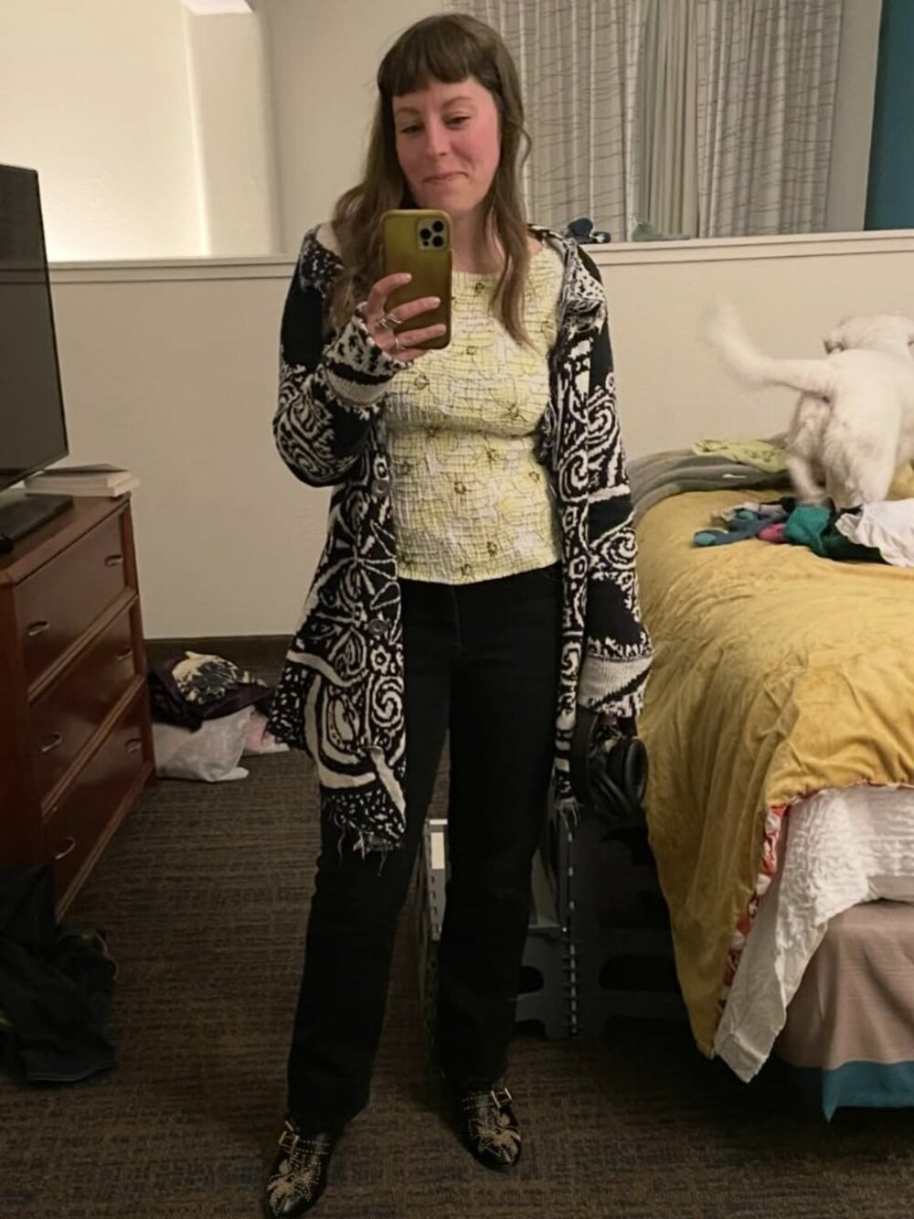 Free People Smitten Kitten Slouchy Mandala Boho Cardigan Medium - Picture 11 of 11